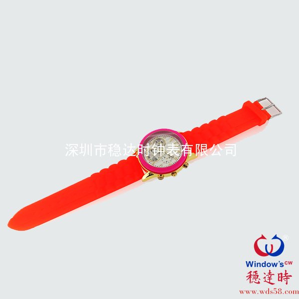 流行紅色硅膠帶手表