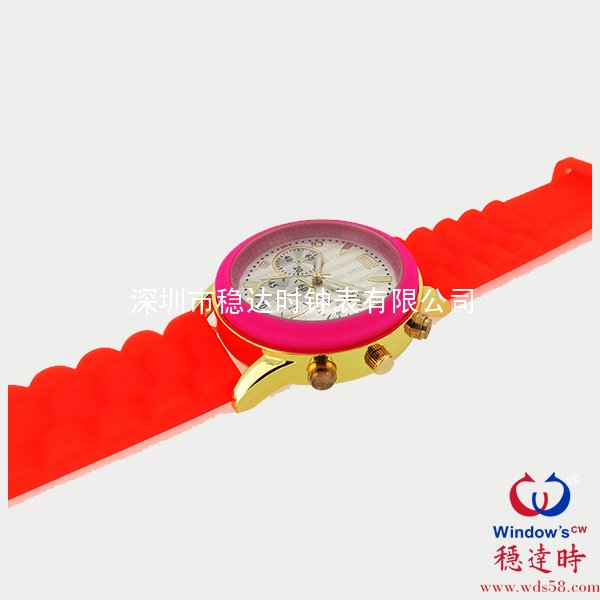 流行紅色硅膠帶手表