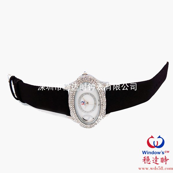 水晶石橢圓形時尚手表