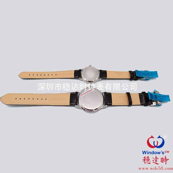 情侶真皮帶不銹鋼紀(jì)念手表