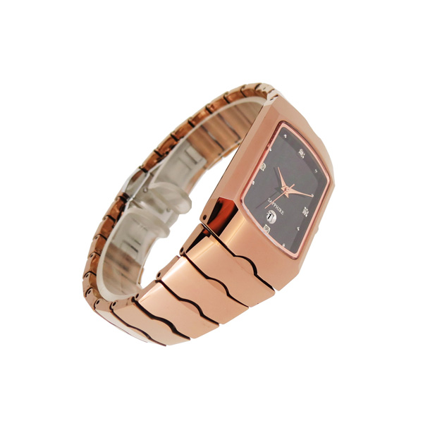 穩(wěn)達(dá)時玫瑰金特色鎢鋼手表定做工廠