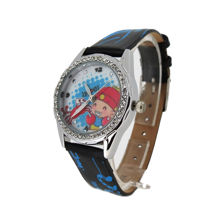 穩(wěn)達時優(yōu)質合金殼鑲國產(chǎn)石兒童禮品手表定制