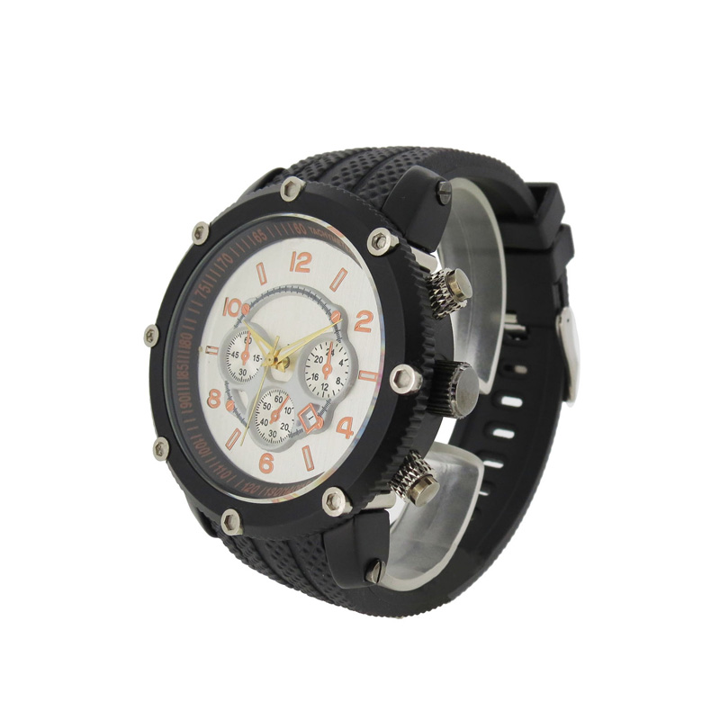 穩(wěn)達時大圓表盤優(yōu)質PVC表帶休閑運動男式防水腕表