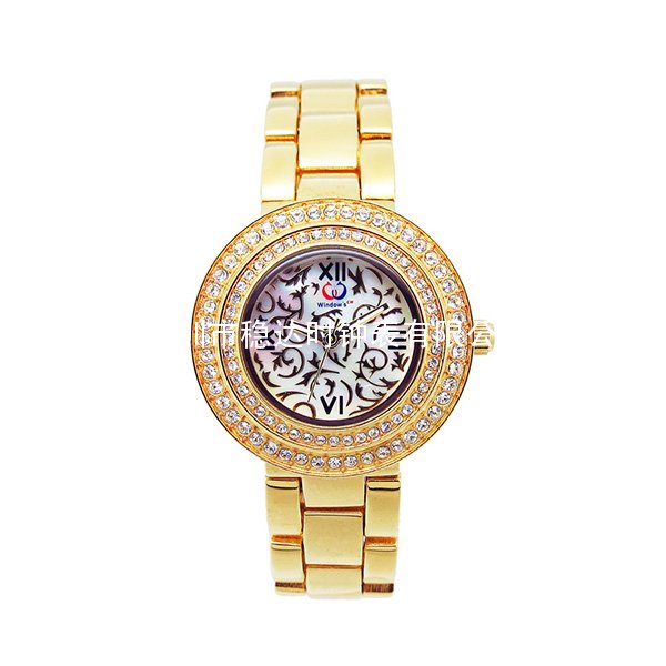 穩(wěn)達時銅殼銅帶時尚禮品手表定做廠家