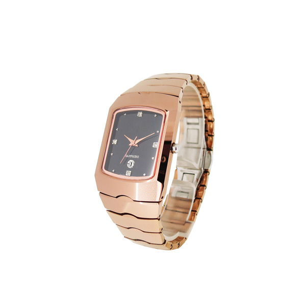 穩(wěn)達時玫瑰金特色鎢鋼手表定做工廠