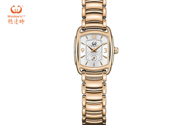 玫瑰金方殼鋼帶款手表定制 30年廠家供應