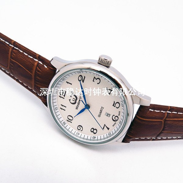 簡約經(jīng)典商務(wù)手表真皮表帶男士手表定制