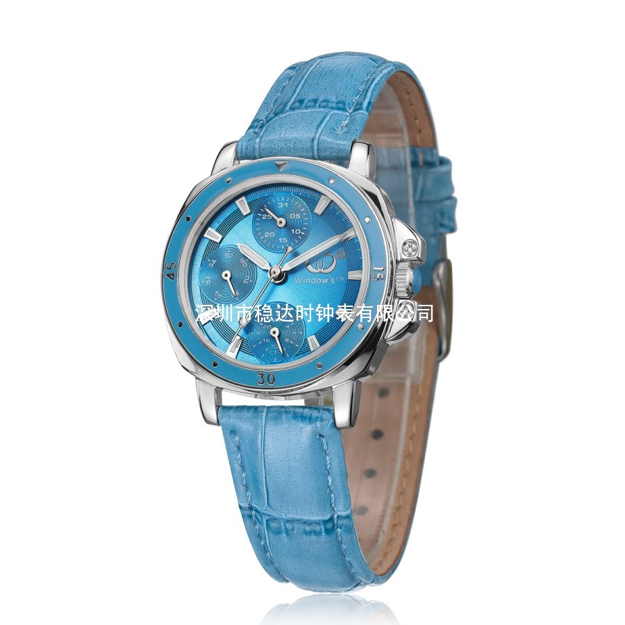 穩(wěn)達時新款女式多功能石英皮帶防水手表批發(fā)