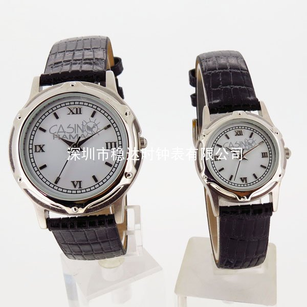 古典簡(jiǎn)約含蓄魅力特色真皮表防水禮品情侶手表定制